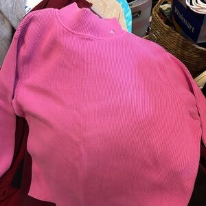 Ralph Lauren Bold Pink Cowl Neck Sweater